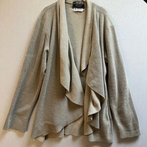 Polartec Handmade Fleece Waterfall Open Cardigan Sweater Size M